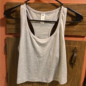 YOGALICIOUS Grey Racerback Crop Top! Size Small